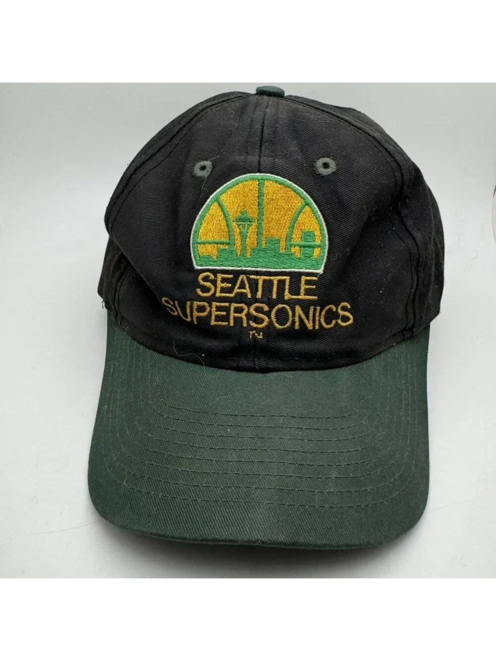 Seattle SuperSonics Snapback Hat Cap Vintage NBA Basketball  Black Green Sonics